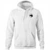 white hoodie black dog logo