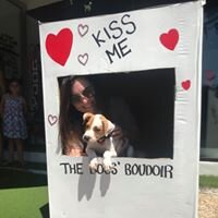 Dog person kissing booth