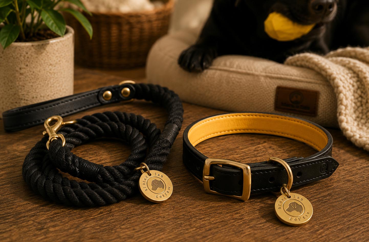 Dog collar / dog lead and tag